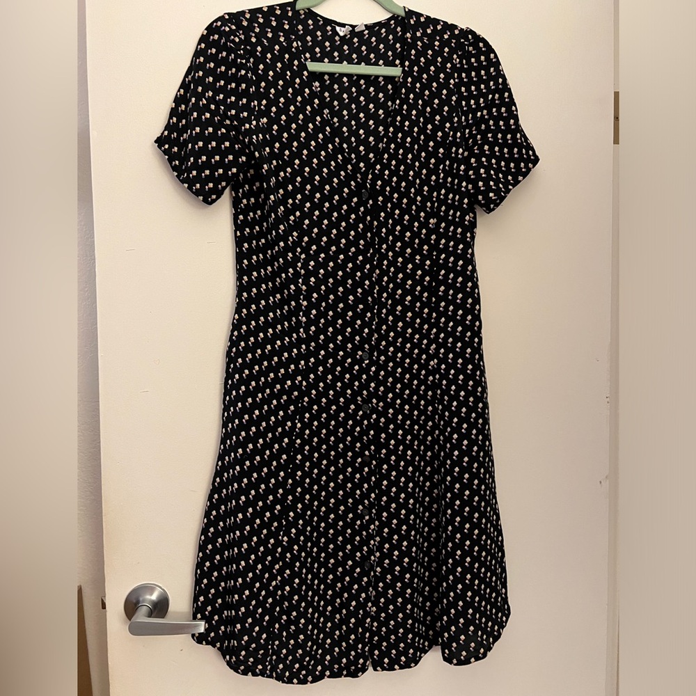 Gap button front midi dress multi print